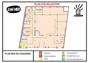 Plan d'évacuation du 24, rue Saint-Marc